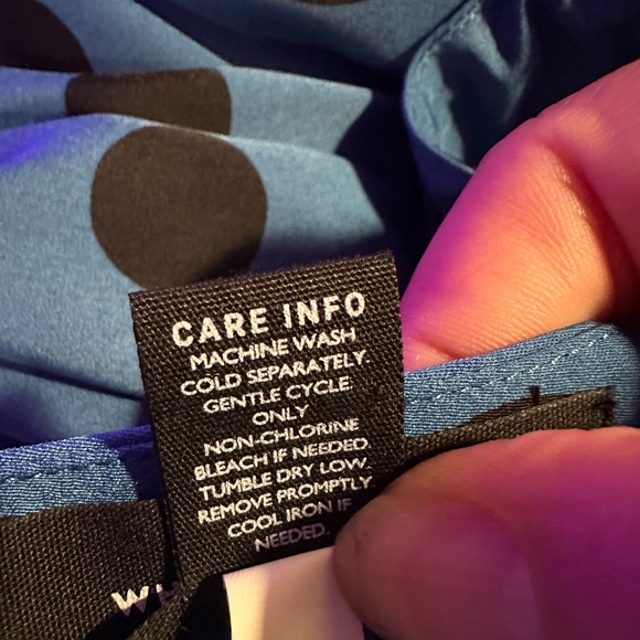 Blue black polka dot midi skirt - size 16 - Picture 2 of 5